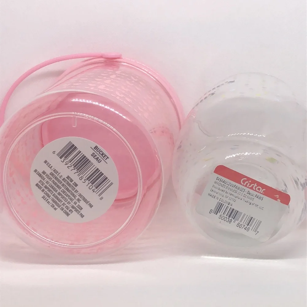 Valentine’s Day Stemless Wine Glass & Love Bucket Container 🐾🩷 NWT